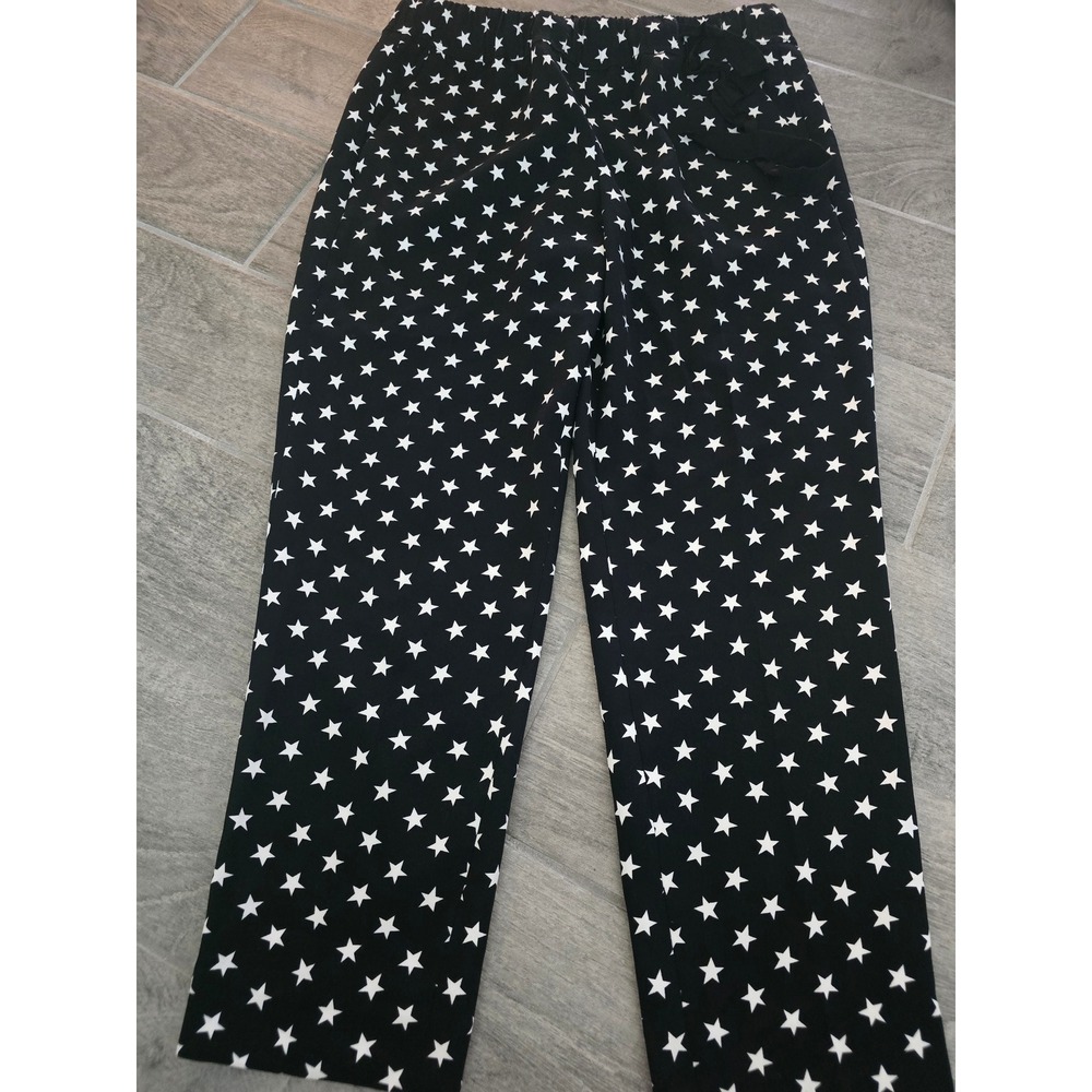 J.Crew Women's‎ Black White Star Print Ankle Trouser Casual Pants Size 8 White